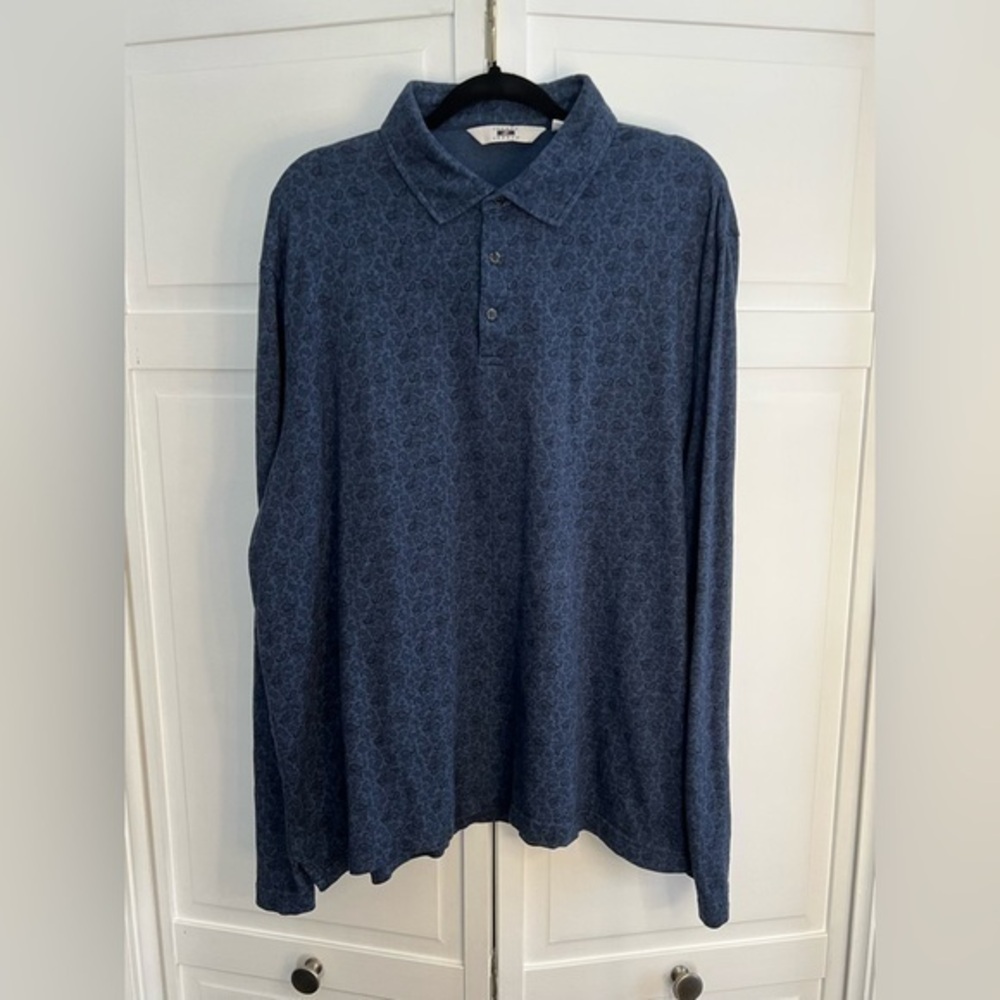 Joseph Abboud long sleeve flannel casual pullover shirt. Size XXL color blue